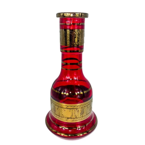 Cyril Gold Egyp Glass Base – Red Hookah Base with Gold Detailing for Premium Setup