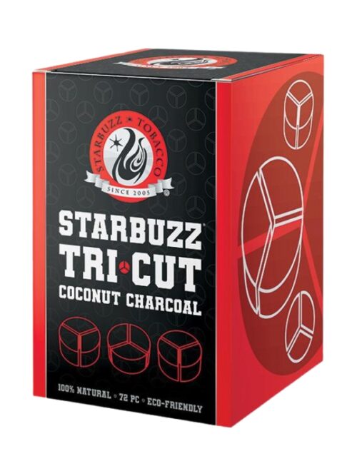 Starbuzz Tri Cut Coconut Charcoal - 72 Pcs